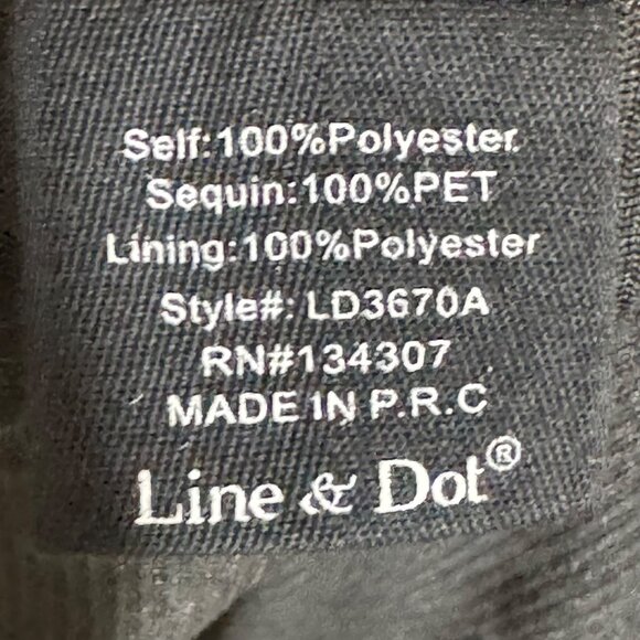 Line + Dot Black Sequin V-Neck Mini Dress Medium Evening Dress - Picture 6 of 7